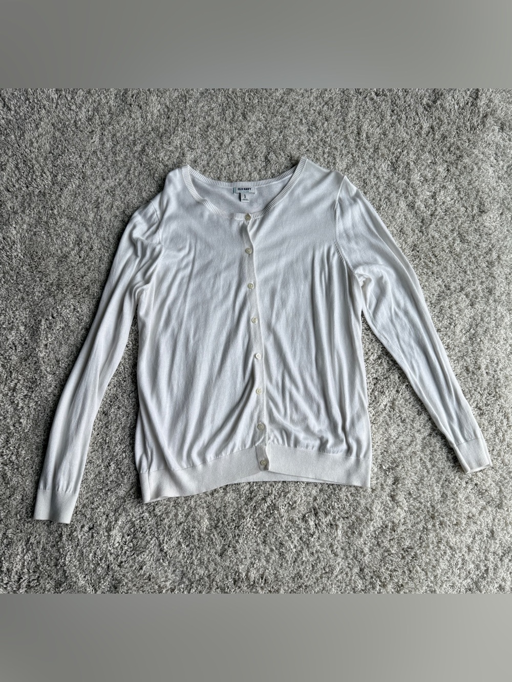 Old Navy white long sleeve button down cardigan size